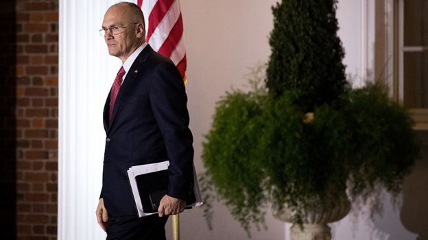 Mr Puzder after a meeting with Trump