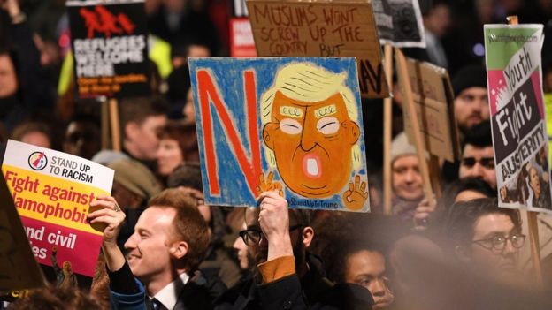 Protesta en Londres contra Donald Trump