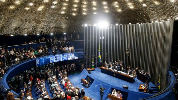 Sesión parlamentaria del impeachment de Dilma Rousseff