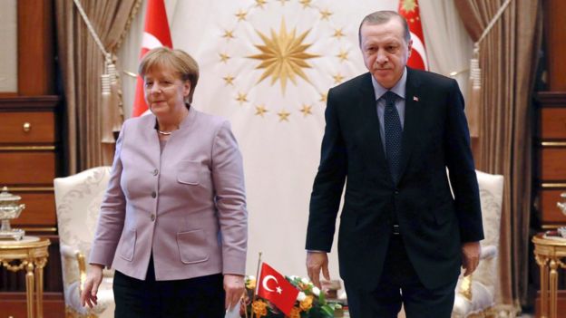 Almanya Başbakanı Angela Merkel ve Cumhurbaşkanı Recep Tayyip Erdoğan, 2 Şubat 2017