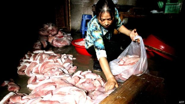 Mercado de carne na China