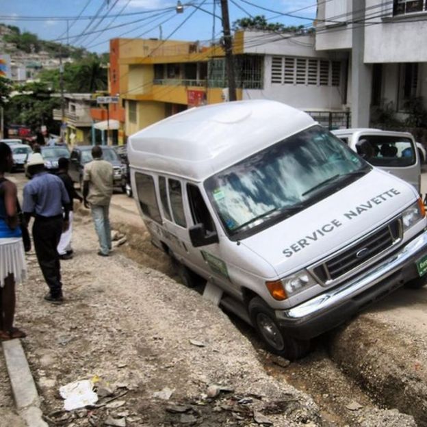 Accidente de auto en Haití