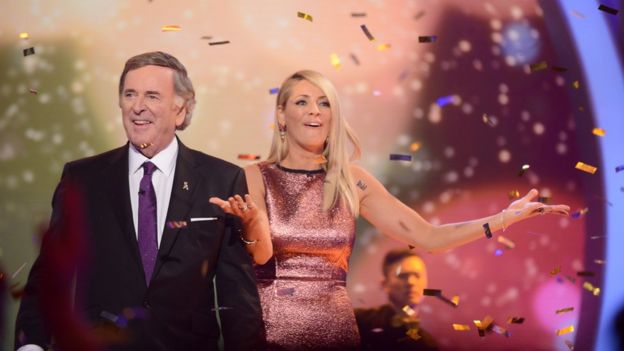 Terry Wogan and Tess Daly