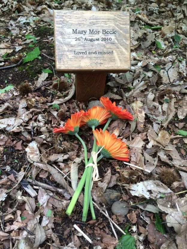 A plaque in memory of Emma's daughter Mary