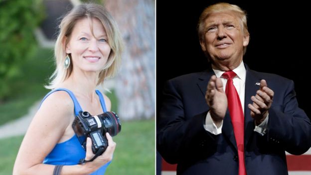 Kristin Anderson (L) and Donald Trump