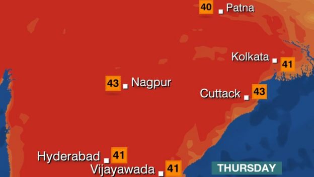 map of Indian temperature