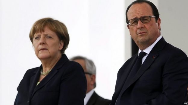 Angela Merkel and Francois Hollande