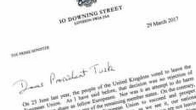 பிரிட்டன் பிரதமரின் கடிதம்