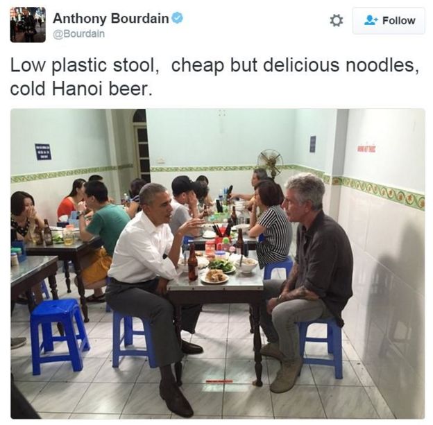 Obama and Bourdain