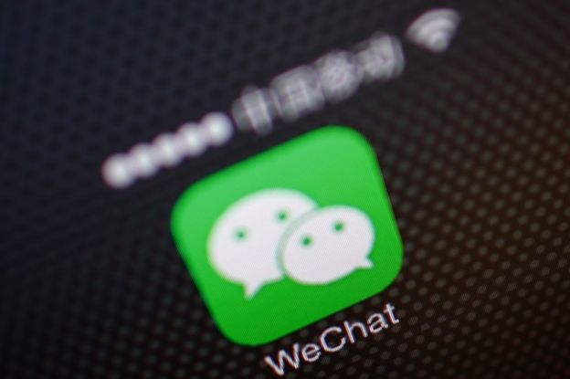 A picture illustration shows a WeChat app icon in Beijing, 5 December 2013.