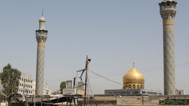 Sayyida Zeinab suburb of Damascus, after suicide car bomb on 14 June 2012