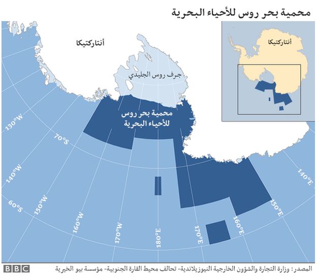 خريطة لمحمية بحر روس