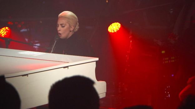 Lady Gaga performs in London