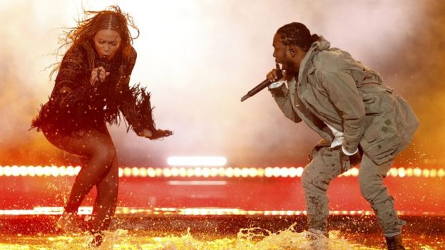 Beyonce performed with Kendrick Lamar