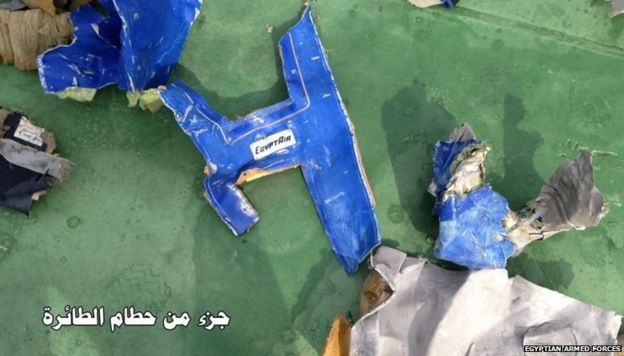 Fragments of wreckage from EgyptAir flight MS804