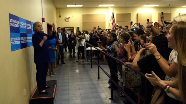 Hillary Clinton en Orlando, Florida.