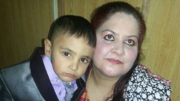 Iftikhar Ahmad with his mother