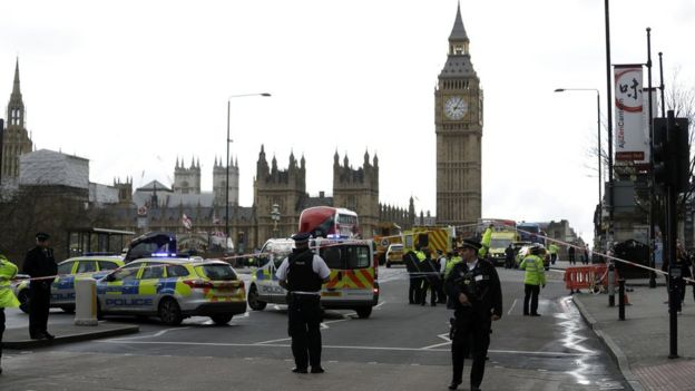 Police on Westminster Bridge