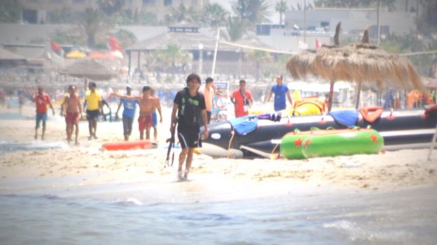 Seifeddine Rezgui on the beach