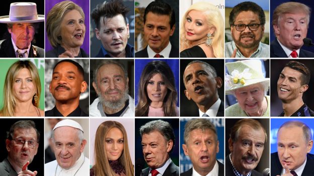 Compilación de imágenes de algunos de los principales protagonistas de 2016