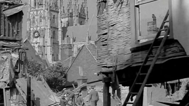 The bomb destruction in Canterbury