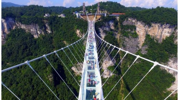 China Opens World's Longest Glass Bottom Bridge In World  