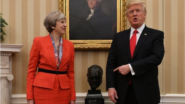 Theresa May and Donald Trump