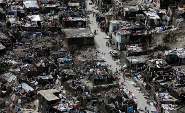 Casas destrozadas en Haití