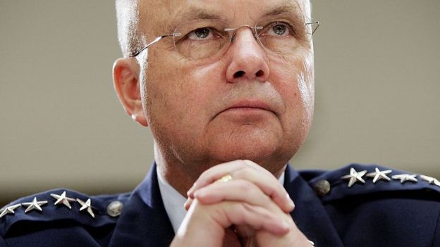 Central Intelligence Agency Director Michael Hayden listens to questioning during a hearing