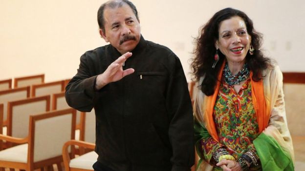 Daniel Ortega, presidente de Nicaragua, y Rosario Murillo, la primera dama