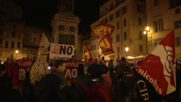 Celebraciones en las calles de Roma.