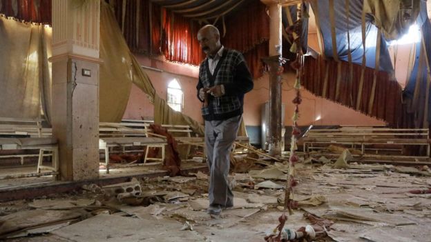 Aftermath of suicide bomb attack at wedding hall outside Hassakeh, Syria (4 October 2016)