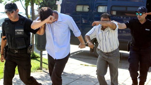 Turkish military personnel appear in Greek court on 17 July 2016