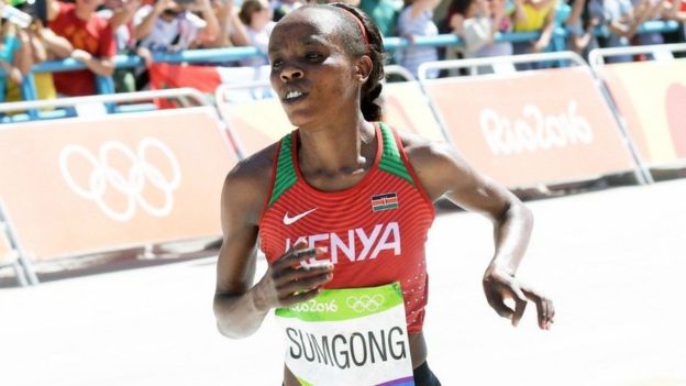 Jemimah Sumgong aliyeishindi kenya medali ya dhahabu upande wa akina dada