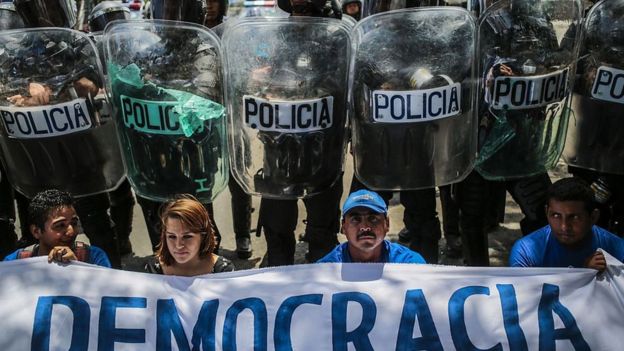 Protesta contra el CSE en Nicaragua