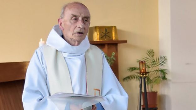 A photo of Priest Jacques Hamel taken from the website of Saint-Etienne-du-Rouvray parish