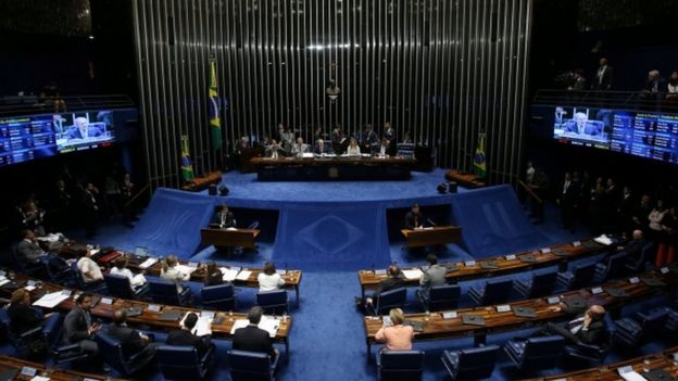 The Senate votes on whether suspended President Dilma Rousseff should stand trial for impeachment, in Brasilia, Brazil, August 9