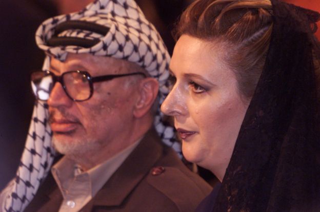 Yasser Arafat - for decades the leader and figurehead of the Palestinian people's struggle for statehood - with is wife, Suha, Raymonda's daughter