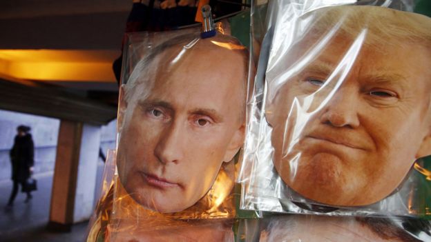 Putin and Trump masks