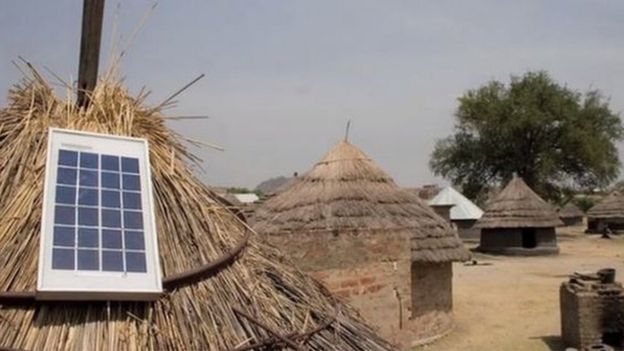 Solar panel on roof