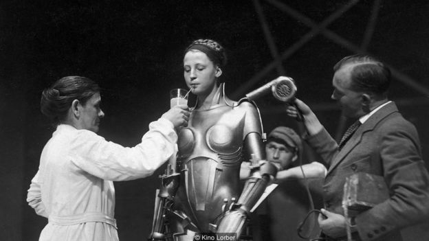 Fritz Lang's Metropolis may have introduced onscreen the idea of the 'sexy robot' who seduces men - and enjoys a drink when the cameras aren't rolling