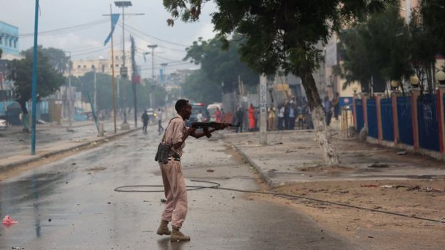 Gunfire erupted between Somali forces and the attackers Photo: REUTERS