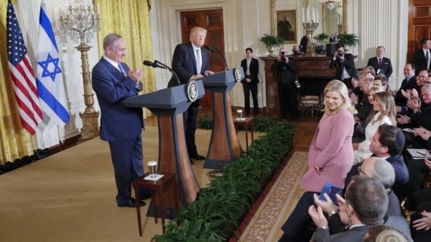 ترامب ونتنياهو في مؤتمر صحفي بالبيت الأبيض