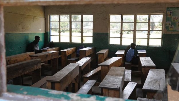 Kenyan classroom during a strike