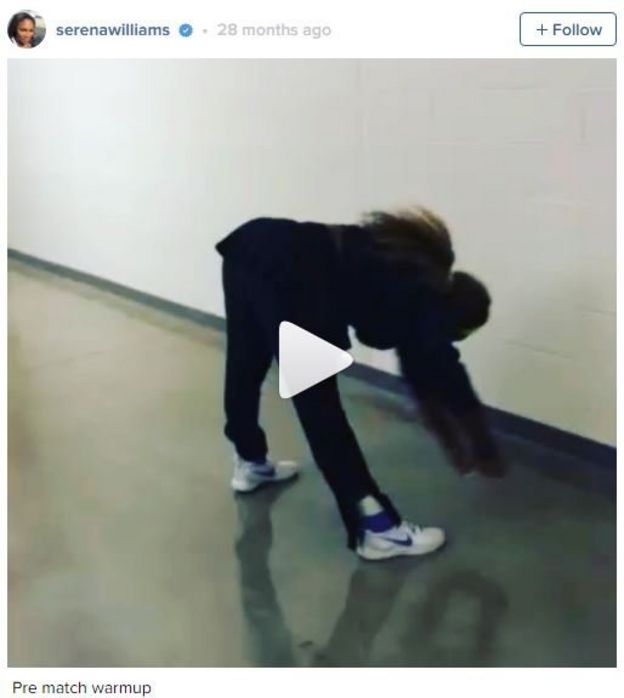 Captura de pantalla de la cuenta de Instagram de Serena Williams