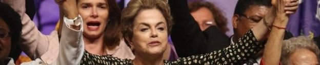 Brazilian President Dilma Rousseff (centre) at a women's rights conference in Brasilia. Photo: 10 May 2016