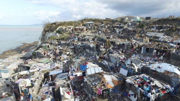 Jeremie, en el occidente de Haití, tras la destrucción por el huracán Matthew