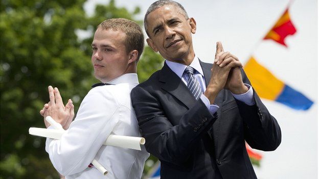 Obama at coastguard graduation