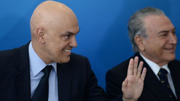Alexandre de Moraes com o presidente Michel Temer