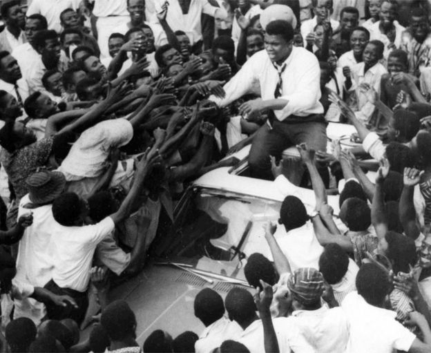 In his 1964 tour of West Africa, fans in Lagos chanted that he was the “king of the world”